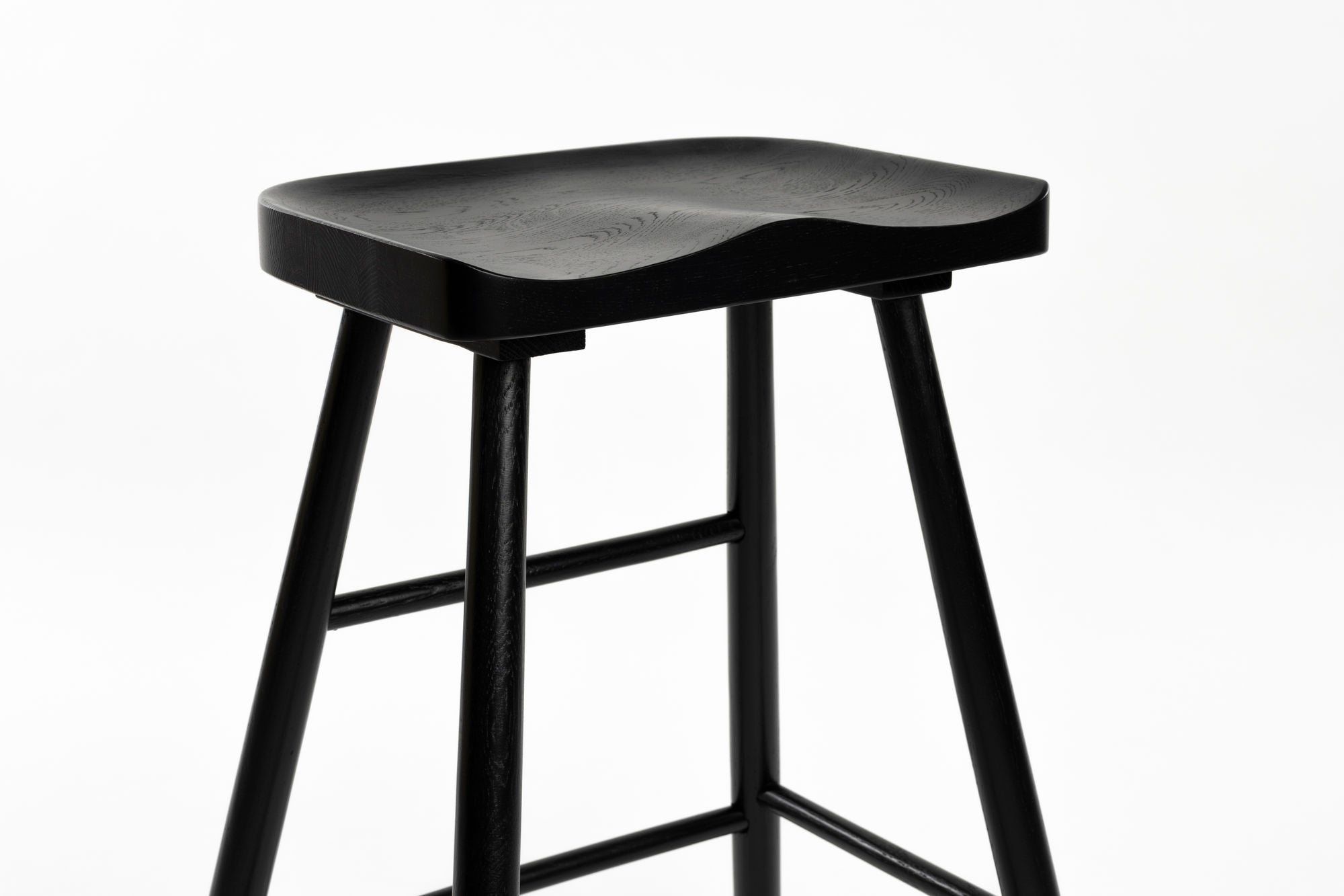 Vander Black Oak Wood Counter Stool